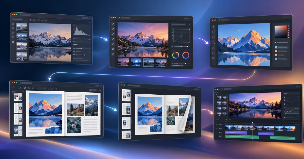 From RAW Photo to Finished Brochure: A Browser-Based Creative Workflow