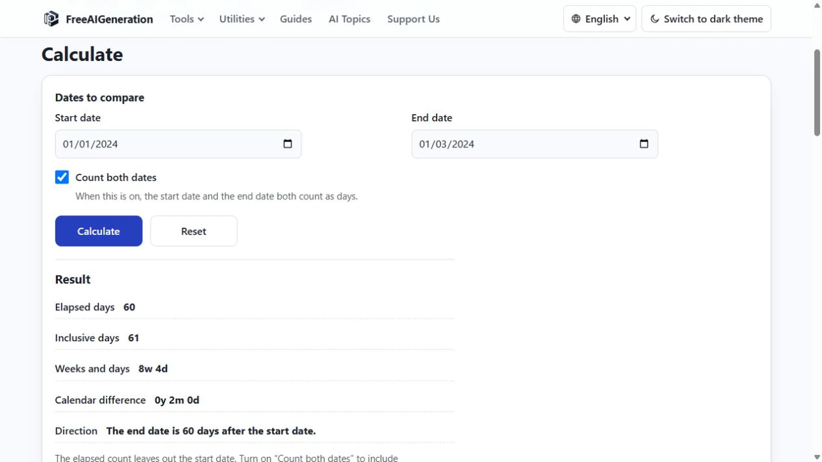 How to Calculate a Duration in Days, Weeks and Months