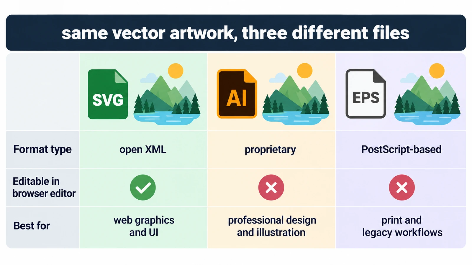 SVG vs AI vs EPS: Which Vector Format Should You Use?
