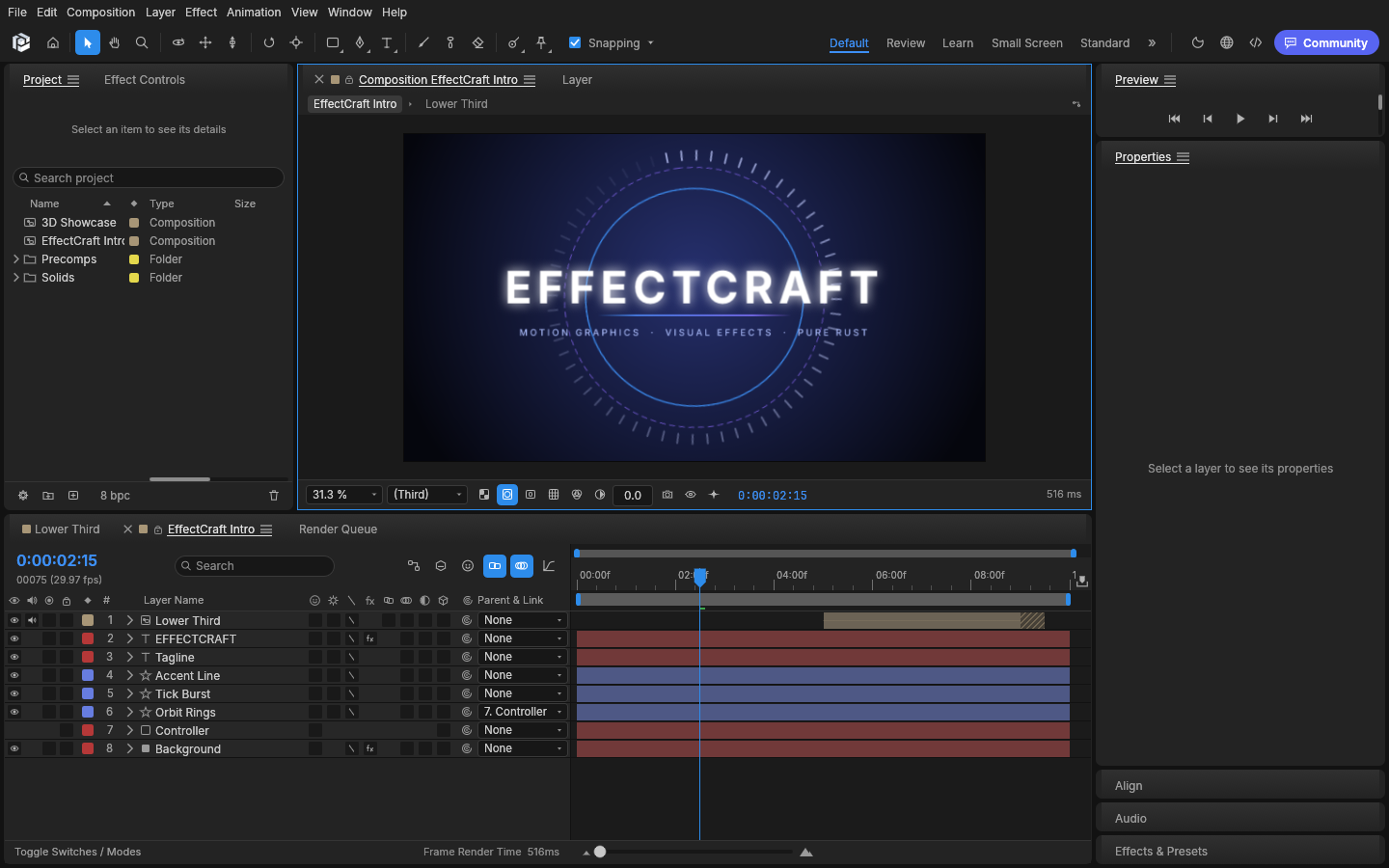 Online Motion Graphics Editor and VFX